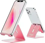 Desk Cell Phone Stand Holder Aluminum Phone Dock Cradle Compatible with Switch, All Android Smartphone, for iPhone 11 Pro Xs Xs Max Xr X 8 7 6 6s Plus 5 5s 5c Charging, Accessories Desk (Rose Gold)
