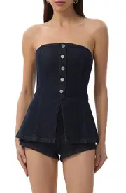 AFRM Janie Strapless Denim Top in Midnight Rinse Wash at Nordstrom, Size X-Large
