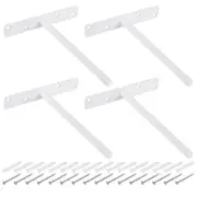 4Pcs 8 Inch Wall Mounted Blind Floating Shelf Bracket Hidden Shelf Support White