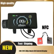 eBike 24V-72V 4inch LCD Colorful Display Power Speed Meter Gear Control NFC FS