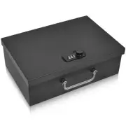 Portable Fireproof Document Box with 3-digit Combination Lock, Safe Box for V...