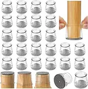 Chair Leg Floor Protectors 24PCS Furniture Sliders for Hardwood Floors, Silicone Chair Leg Protectors for Protecting Floors from Scratches and Noise (Large-Clear)