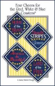 Four Cheers for the Red, White & Blue Coasters by Janine Babich