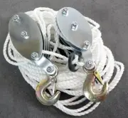2 Ton Poly Rope Hoist Pulley Wheel Block and Tackle Puller Rigging Engine Lift