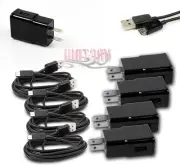 4X 2A TRAVEL ADAPTER+10FT MICRO USB CABLE WALL CHARGER BLACK GALAXY S4 S3 NOTE 2