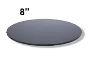 8" Black Masonite (MDF) Round Cake Board