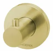 Phoenix RADII ROBE HOOK Round Plate BRUSHED GOLD *Australian Brand