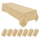 8 Pcs 57"x126" Satin Tablecloth, Rectangle Table Cover,Champagne