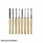 8 PC HEAVY DUTY STEEL WOOD TURNING LATHE TOOLS CHISEL GOUGE WOODWORKING SET