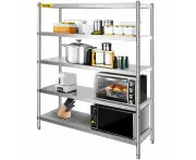 VEVOR Storage Shelf, 5-Tier Storage Shelving Unit, Stainless Steel Garage Shelf,