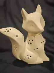 White Fox Abstract Porcelain Night Light 7”