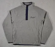 Peter Millar Cloudglow Micro- Fleece 1/2 Zip Barstool Golf Men Sz S Gray Sweater