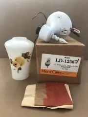 Gorgeous MIAMI-CAREY Wall Sconce Light Fixture Painted Glass Shade MCM w/ Box #1