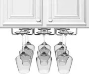Under Cabinet Wine Glass Rack and Stemware Holder 3 Rows Holds up to 9 NEW