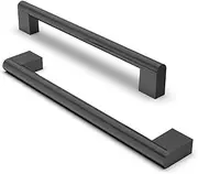 FURNIWARE 10 Pack Cabinet Pulls, Hardware Drawer Handles, Stainless Steel Kitchen Cabinet Door Handles Pull, Matt Black-192mm(7.5 Inch) Hole Center