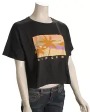 Rip Curl Swell Crop T-Shirt - Washed Black - New