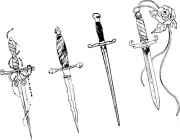 Neva Nude Daggers with Swagger Large Temporary Tattoo Pack | Body Decoration ...