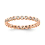 Natural 1/3 Ct. Bezel Set Diamond Eternity Band in 14k Rose Gold