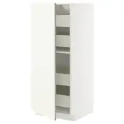METOD / MAXIMERA high cabinet with drawers, white/Vallstena white, 60x60x140 cm