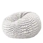 New Ivory & Deene Fur Beanbag Cover Soft Silver White Cashmere Bean Bag Lounge