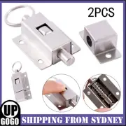 2PCS Door Barrel Bolt Stainless Steel Ring-Pull Spring Loaded Sliding Latch AU
