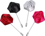 VALICLUD 4pcs Brooch Corsage Retro Cardigan Ties Lapel Pin for Men Pins Bow Commemorative Chain Pendant Boutonniere Sequin Blazer Cross Necklace for Men Rhinestone Necklaces for Men Alloy