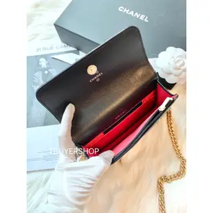 [Tbuyershop] 台灣現貨🍀 Chanel 山茶花調節 黑金 手機包 mini Woc