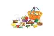 Learning Resources New Sprouts Dinner Food Basket - 18 Pieces, Ages 18+ Months Pretend Play Food for Toddlers, Preschool Learning Toys, Kitchen Play Toys for Kids