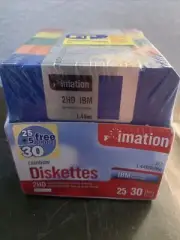 Imation 3.5" Floppy Disks 1.44MB Rainbow Diskettes 30 Pack IBM Formatted 2HD New