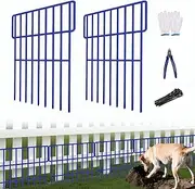 25 Panels Animal Barrier Fence, 27ft(L) x 17in(H) No Dig Fences for Dogs, Rabbits Dog Digging Fences Barrier, Rustproof Metal Defense Fence for Outdoor Yard, with Cable Ties and Cutting Plier