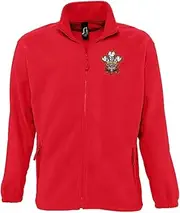 Super Lemon Welsh rugby fleece jacket red embroidered logo full zip soft anti-pil fleece 6 nation champions great way to keep warm watching the rugby