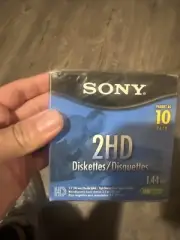 Sony 2HD Diskettes IBM Formatted 1.44 MB 3.5" Double Sided 10 Pack NOS