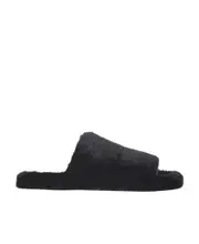 Dolce Gabbana Faux Fur Slides 40 Black