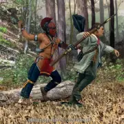 W.Britain 16072 “Finished!” Woodland Indian Clubbing Continental Line (Britains)