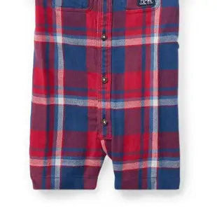 POLO Ralph Lauren  0-2歲 美國正品童裝 包屁衣 紅藍格紋