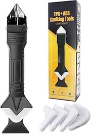 3 in 1 Silicone Caulking Tools, Glass Glue Angle Scraper, Stainless Steelhead Caulk Remover and Sealant Scraper, for Kitchen Bathroom Window and Frames Sealant Seals