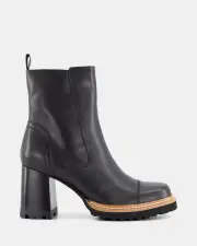 Shelly Shen Baxley/Black Leather Womens Boots 05