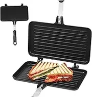 STOBAZA Non Stick Double Sided Sandwich Maker Versatile Cooking Tool for Breakfast Snacks Design for Easy Frying Grilling for Eggs Waffles