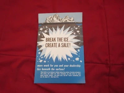 1963 CHEVROLET DEALERSHIP SALESMANS BREAK THE ICE CREATE A SALE PAMPHLET FLYER