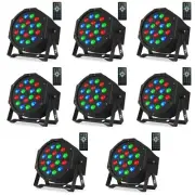 18 RGB LED DJ Stage Uplight -DMX Control Sound Activated with Remote Control ...