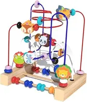EHJRE Colorful Wooden Bead Maze Toy for Developing Motor Skills and Spatial Reasoning, Animal