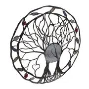 Tree of Life Metal Hanging Wall Art Round Hanging Sculpture Garden Decor