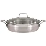 Scanpan Impact 28cm Stainless Steel Chef Pan w/ Lid Round Induction/Oven Silver