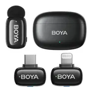 Boya mini-Black Type-C + Lightning Ultracompact 2.4GHz Wireless Microphone System [BOYA mini-12]