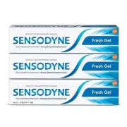 Sensodyne Toothpaste Fresh Gel for daily sensitivity protection (75 g x 3) 8oz