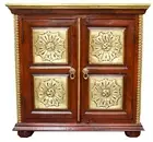 Sideboard Storage Cabinet Buffet Vanity Statement Indian Moroccan Antique Brass
