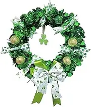 St Patricks Day Wreath Decorations, Holiday Wreaths, Artificial Wreath Bow Door Signs, St Patricks Day Decorations Green Wreath Irish Ornament, Front Door Sign Farmhouse Decorations