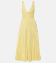 [Simkhai] Simkhai Stephanie plissé cotton-blend maxi dress UK 16 yellow