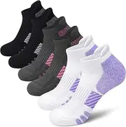 [WISVOOO] Ankle Socks Women Running Athletic Cushioned Socks 6 Pairs
