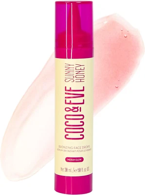Coco & Eve Sunny Honey Bronzing Face Drops (Medium Glow) - Natural, Hydrating...